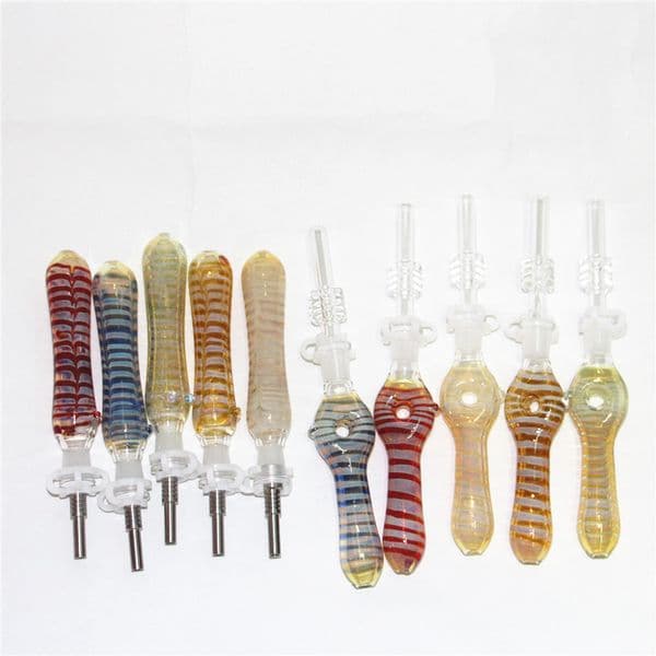 Glass hand pipes with GR2 Titanium Nail 10mm nectar collectors smoking tobacco pipes