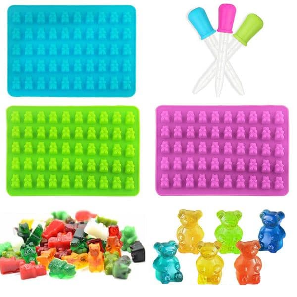 Creative Bear Gummy Mold 50 hole Bear Shaped Silicone Cookies Candy Dessert Chocolate Mold Home Baking Supplies LX2829