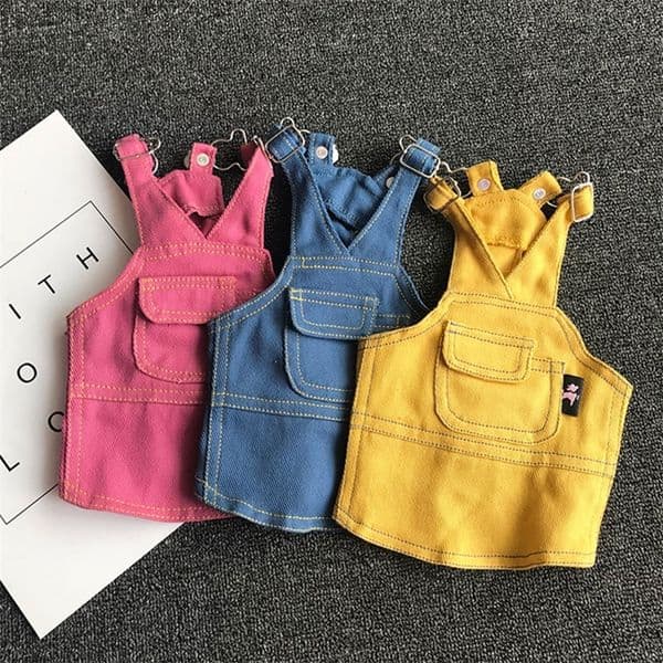 Denim Skirt Sling Dog Dress Winter Puppy Pet Clothes for Dogs Pets Clothing Ropa Perro LJ201130