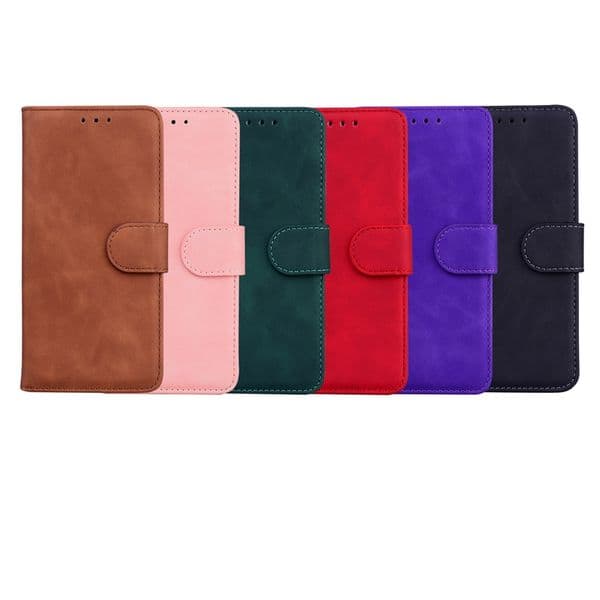 PU Leather Wallet Cases For Motorola Moto G06 Edge 70 G86 G56 Xiaomi 17 Pro Max Redmi Note Pro+ One Plus 15 Skin Feel Retro Vintage Card Slot Holder Flip Cover