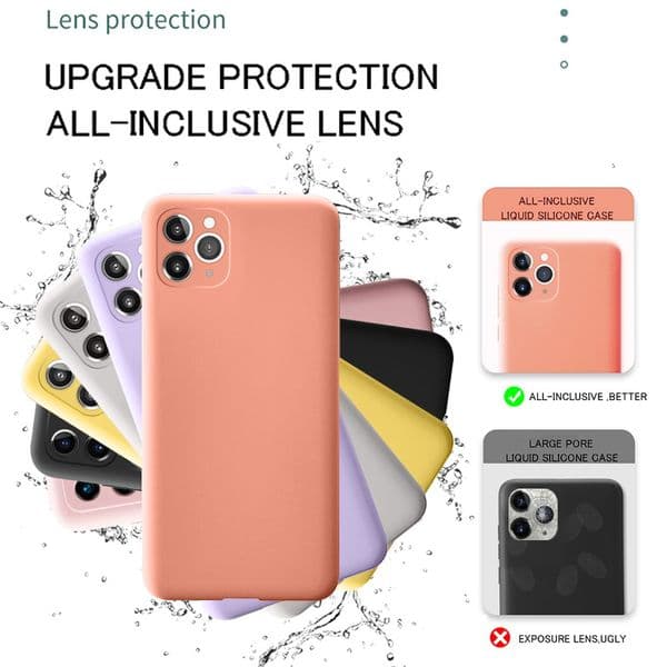 For iPhone 12 Pro Max SE 2 Case Luxury Original Silicone Full Protection Soft Cover For iPhone X XR 11 XS Max 7 8 6 6s Phone Case