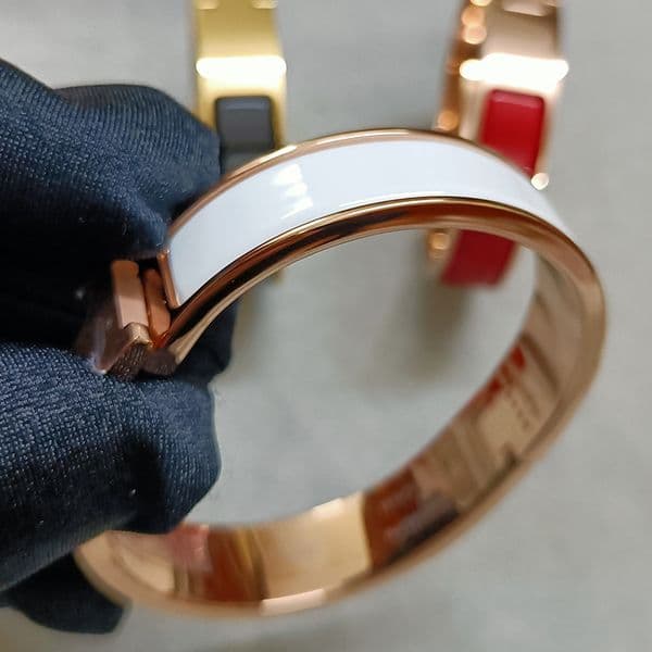 White Bangle women stainless steel couple GOLD bracelet fashion jewelry Valentine Day Christmas gift for girlfriend accessories wholesale