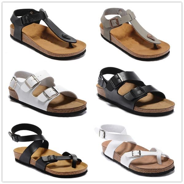Yara Mens Womens Summer Cork Slippers Beach Slide Platform Sandals Designer Casual Leather Flowers Wide Slipper Flat Flip Flops Eur 34-47
