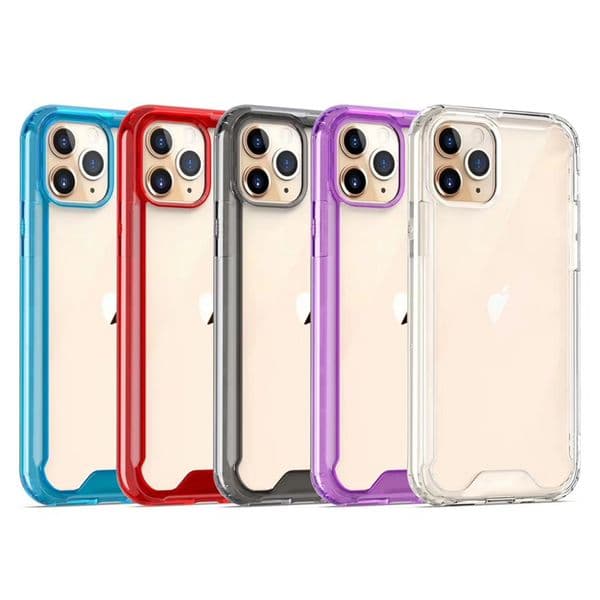 Clear Acrylic TPU PC Shockproof Case for iPhone 12 11 Pro Max XR XS 8Plus Phone Case Cover for Samsung Note20 S20 Ultra
