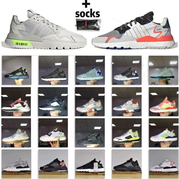 New Design Nite Jogger 3M Reflective Run Shoes Mens Women Triple Black Sneakers White Pink Breathable Tennis Trainer Sports Athletics