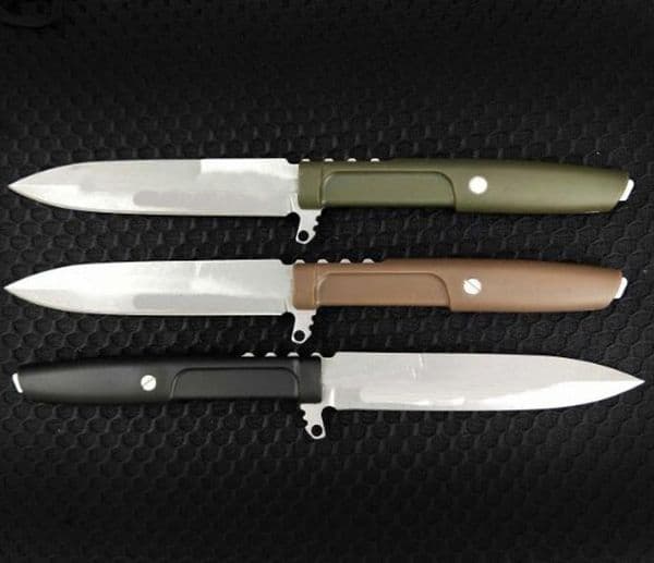 Top Quality Survival Straight Knife D2 Stone Wash Blade Full Tang Nylon Plus Glass Fiber Handle & ABS Sheath
