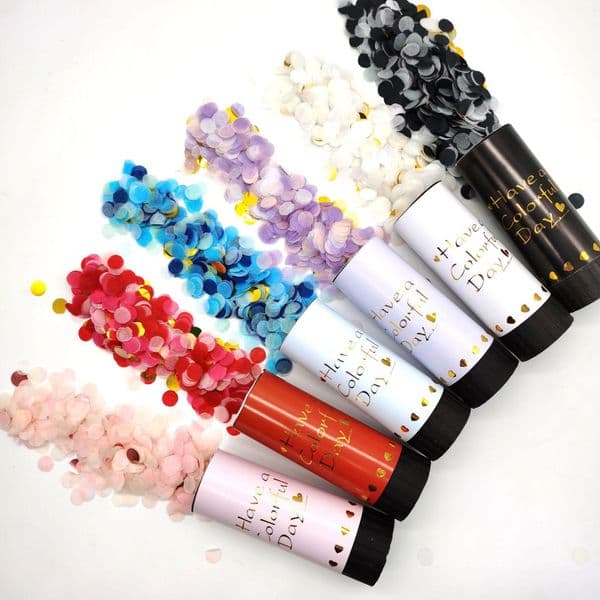 Metallic Colorful Push Pop Confetti Party Popper Cannons Handheld Fireworks Wedding Dance Christmas Birthday KTV New Year Celebration YL0219