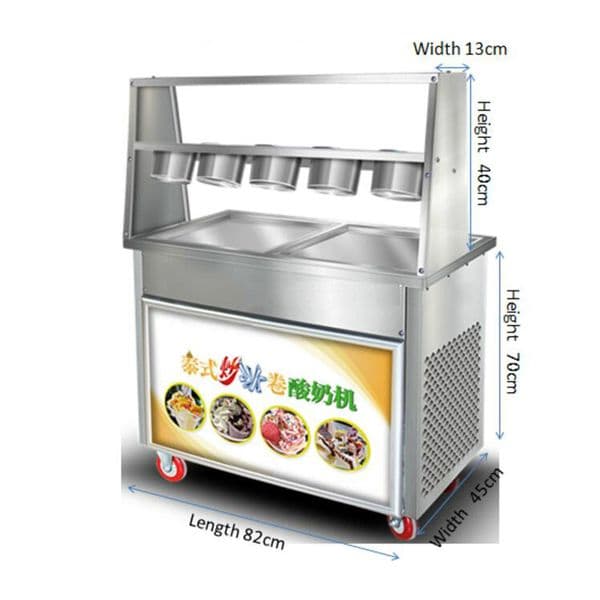 Stainless steel fry ice cream machine thai ice cream machine square pot fried ice cream roll machine