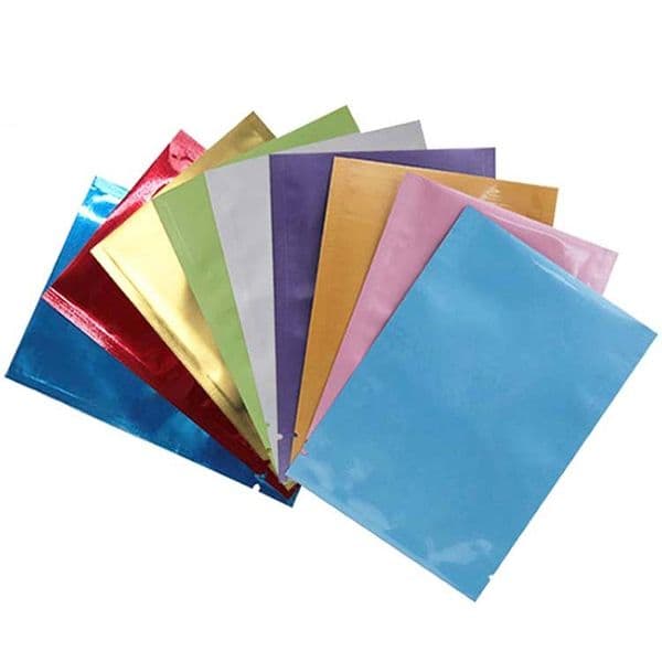 100pcs 5*8cm multi-color open top heat seal mylar bag vacuum aluminum foil packing bag power package pouch tea packing