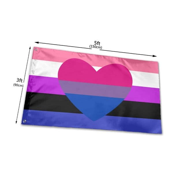 Genderfluid Bisexual Bi Pride Gay Flags Banners 3x5FT 100D Polyester Vivid Color With Two Brass Grommets