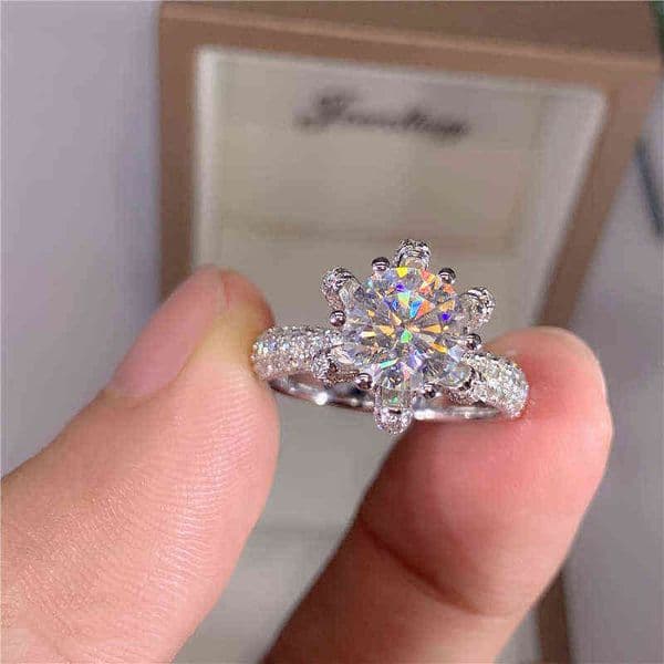 Custom Name Certified 5 Carat Diamond Engagement Ring Women 14K White Gold Sterling Silver Bridal Moissanite Rings Wedding Band X220214