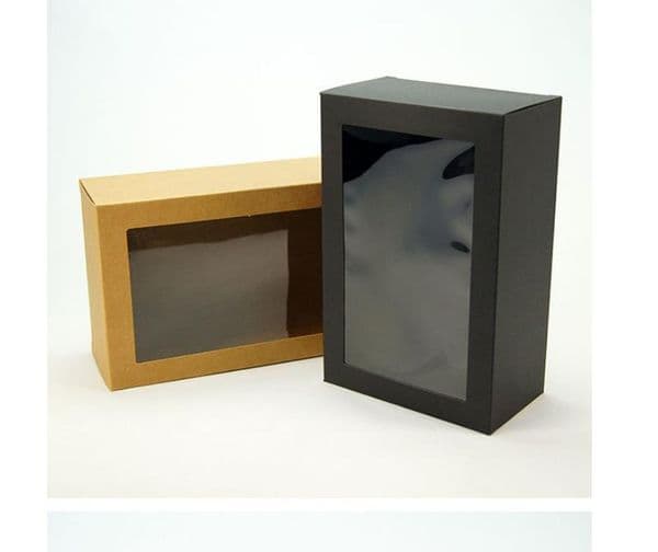 Kraft Black Gift Packaging Box With Window Cardboard Paper Box Party Cake Baking Cookies Candy Boxes SN3559