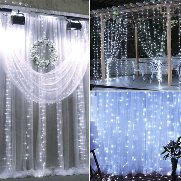 18M x 3M 1800-LED Strings Romantic Christmas Wedding Outdoor high brightness Decoration Curtain Light White Holiday
