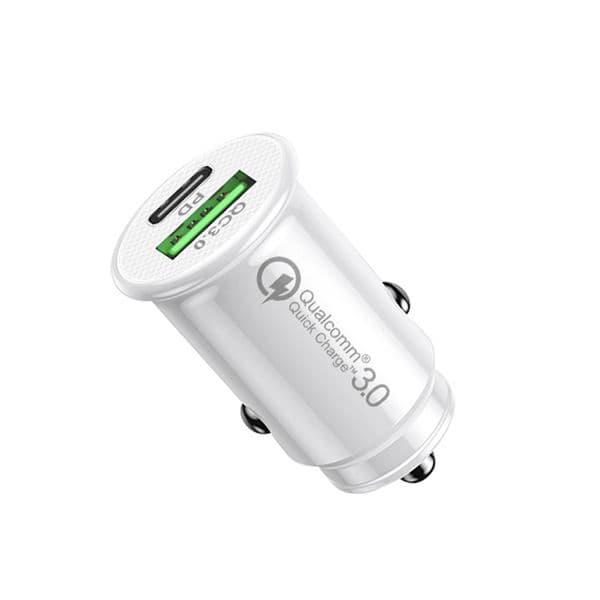 Car charger qc3.0 TYPE-C fast charge PD Double USB adapter for iPhone Samsung Xiaomi quickly Charging head