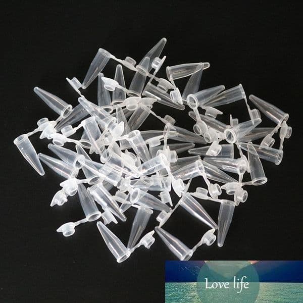 50 Mini 0.2 Ml Centrifuge Tubes Test Experiment Tubes Transparent Plastic Tube Container Science Laboratory Test Accessories Lid