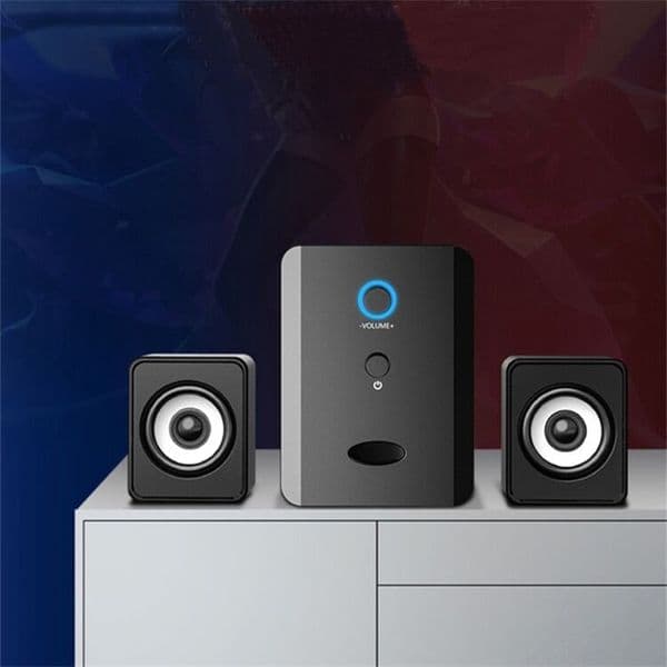 USB Wired Combination Speakers Desktop Laptop Sound Box Bass Stereo Music Player SubwooferPhones Computer 3pcsSet
