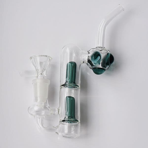 Mini Glass Hookah Small Smoking Shisha Colorful Glass Pipes Ash Catchers Bong Cute Bee Head Shape Percolater Tobacco Bubbler Water Pipe with 14mm male bowl Smokers