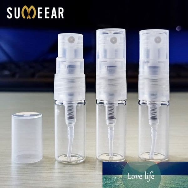 100Pieces/Lot 1ml 2ml mini Perfume Bottle glass Spray Refillable Empty Bottles Cosmetic Containers Portable Perfume Atomizer