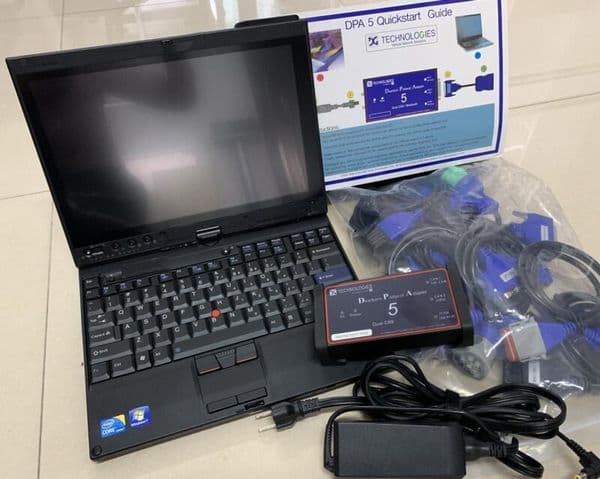 heavy truck repair tool dpa5 with laptop x200t touch screen cables full set diagnostic scanner