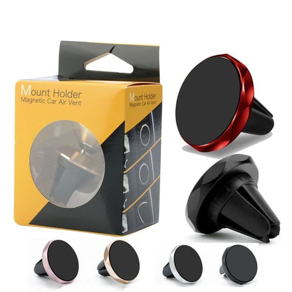 Automotive car air vent conditioning magnet mobile phone bracket Metal Cell Phone Mounts Holders For Smartphone mobile phone with Retail Box