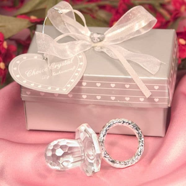 Baby Shower Favors and Gifts First Birthday Party Gifts Baby Baptism Souvenirs Cute Crystal Pacifier