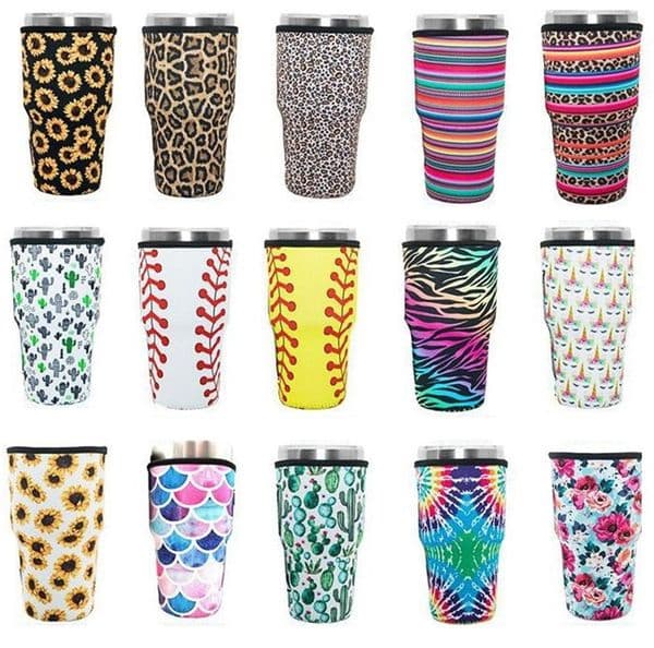 Fashion Drinkware Handle 31style Print 30oz Reusable Ice Coffee Cup Sleeve Cover Neoprene Insulated Sleeves Holder Case Bags Pouch For umbler Mug Water Bottle ZC423