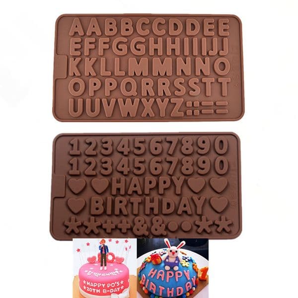 New Dining Cake decorating silicone chocolate mold letter and number fondant molds cookies bakeware tools CPA3406