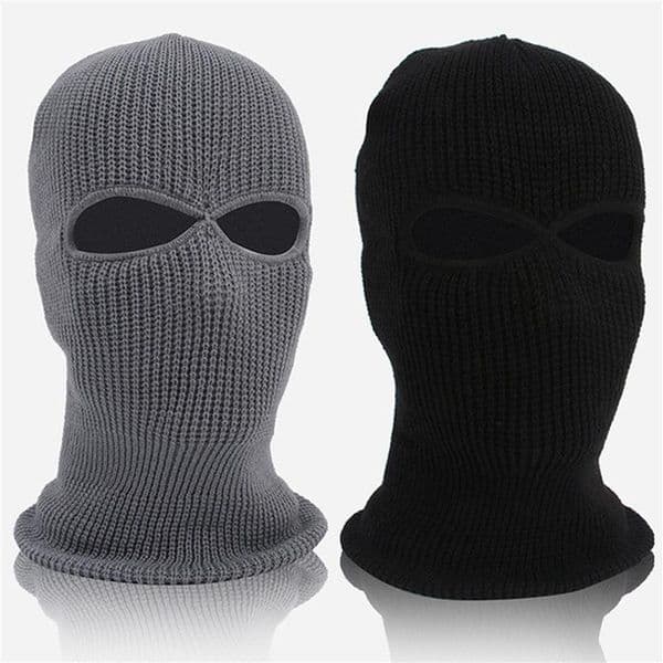 Cycling Caps Masks Winter Knit Cap Warm Soft 2 Holes Full Face Ski Hat Balaclava Hood Army Tactical