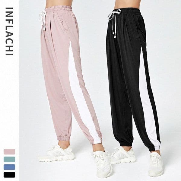 Spring and summer thin quick drying exercise yoga pants women's Harun casual solid loose legged running fitness joggers Capri Yoga leggings k7vW#