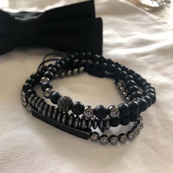 Natural Stone Beaded Bracelet For Mens Pulseras Masculina Jewelry 3pcs/set Fashion Charm Women Bracelets