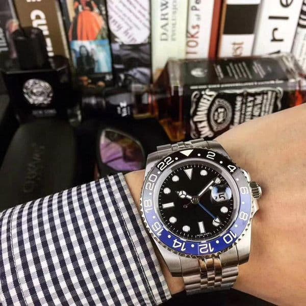 top Mens Watches 40mm Automatic Mechanical Watch Stainless Steel Blue Black Ceramic Sapphire WristWatches Super luminous montre de luxe