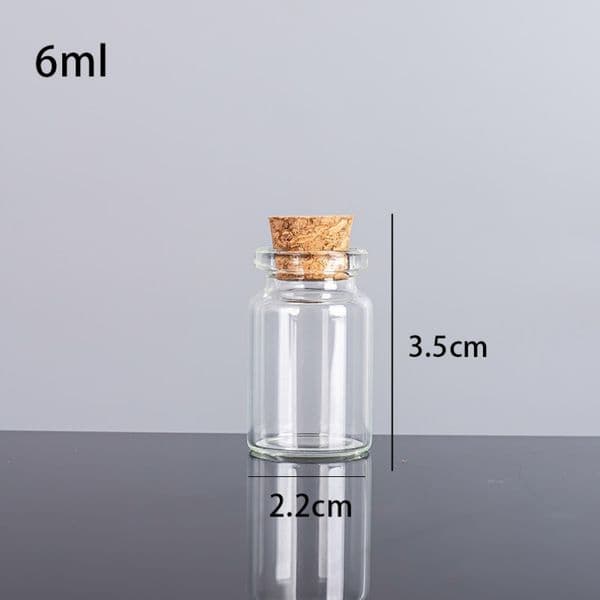 6ML 22X35X12.5MM Cork Stoppers Small Glass Bottles, DIY Decoration Mini Potion Bottles Favors, Wishing Bottles, Message Glass Jars Vial Cork
