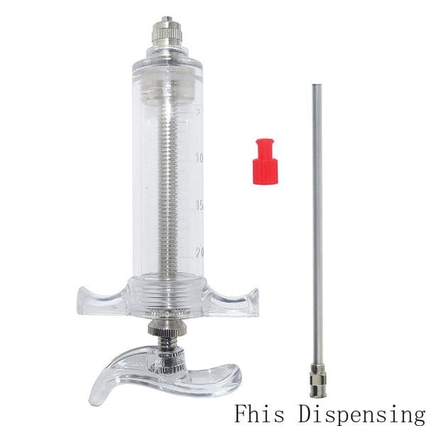 20ml Syringe with 10G Blunt Tip Needle 4" and Luer Lock Storage Caps Great for Glue Applicator Oil Dispensing