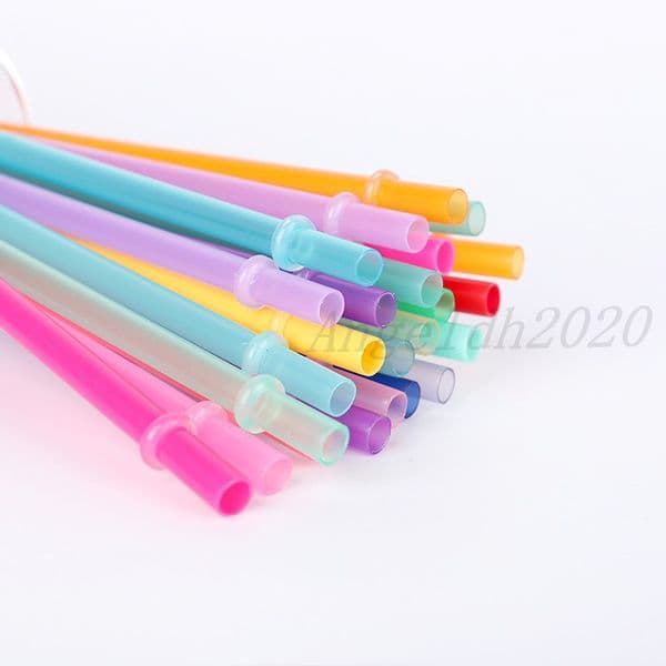 PP material plastic straw color straw cup with buckle buckle straw can be customized