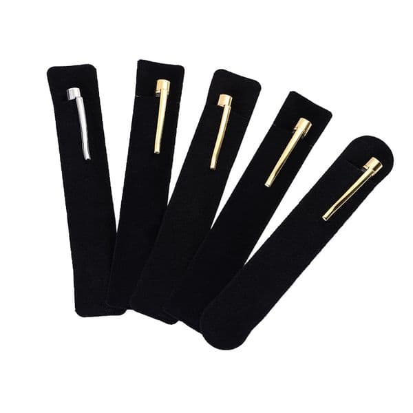 Single Crystal Pen Valvet Packing Bulk Wholesale Black Velvet Pouch bag Square Round Shape Quality Sleeve for Blingbling Pencil