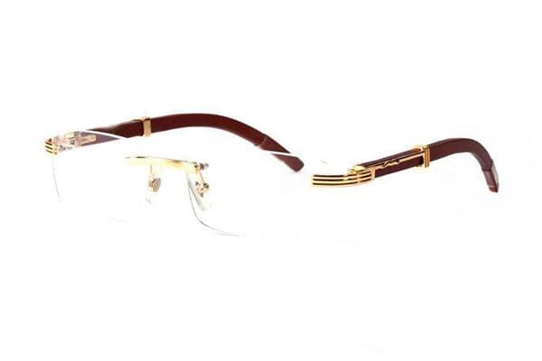 Fashion Designer Sunglasses Frames Trend Rimless gold metal Frame Wood Bamboo buffalo horn glasses Women Mens Sports Red Eyeglasses gafas para el sol de mujer