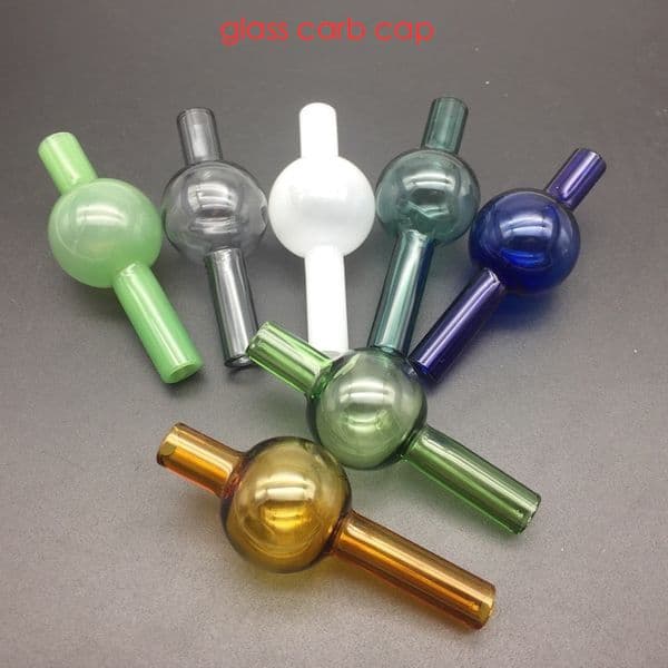 22mm Glass Ball Bubble Carb Cap For Quartz Thermal P Banger 10mm 14mm 18mm Quartz Thermal Nail For Oil Glass Bongs
