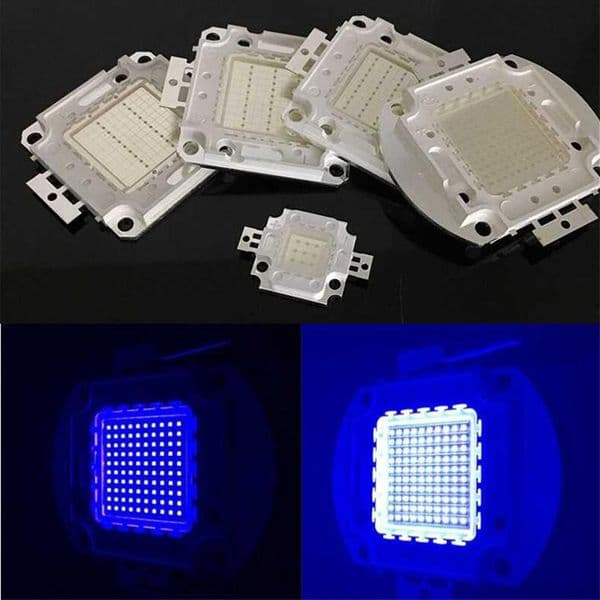 cob 10W 20W 30W 50W 100W LED Blue chip High Power bead Lamp bulbs Module Blue 460-465nm floodlight 30mil free ship