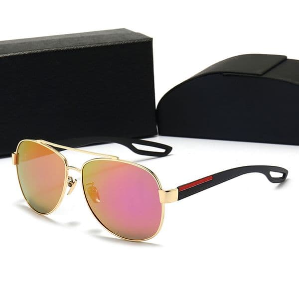 Retro Frame Mens Women Sun Glasses Summer Designer Sunglasses for Woman Fashion Unisex Goggle Popular Eyewear With Case 6 Colors Optional