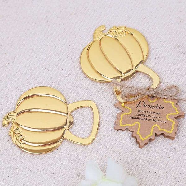100pcs Gold Color Metal Fall Autumn Pumpkin Bottle Opener Anniversary Bridal Party Favor gift DH9500