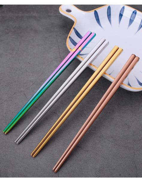 New Glossy Titanium Gold-plated Chopsticks, Colorful Stainless Steel Chopsticks DH9585