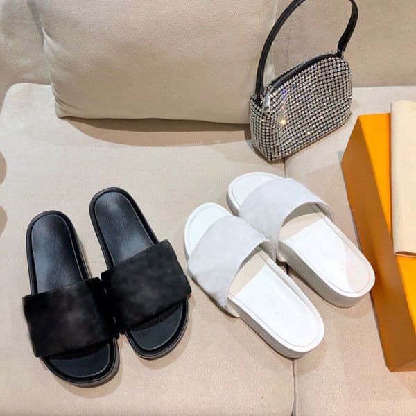 2021 fashion slippers Womens Designer Shoes Jumbo Flatform Mule Slides leather logo Sandal designers luxury women sandals Platform outdoor casual slipper