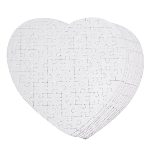 Sublimation Blank Heart Puzzles DIY Puzzle Paper Products Hearts love Shape Transfer Printing Blanks Consumables Child Toys Gifts