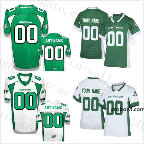 2018 Fashion Custom Saskatchewan Roughriders Premier TC white Green #4 DURANT #97 CHICK #6 BIGG #7 DRESSLER Football Jersey