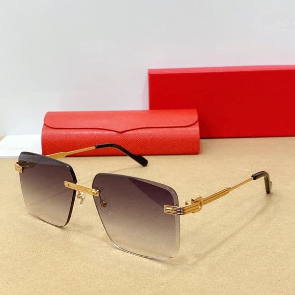 New fashion design sunglasses for women square frame rimless exquisite cut lens simple and popular style versatile outdoor uv400 protective glasses