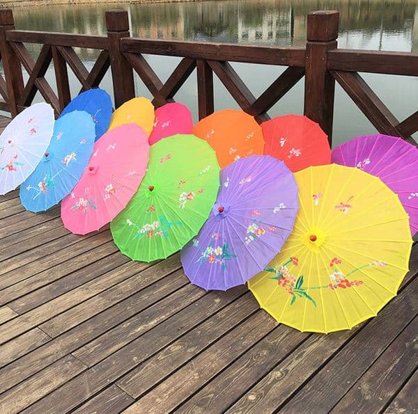 Adults Size Japanese Chinese Oriental Parasol handmade fabric Umbrella For Wedding Party Photography Decoration umbrella DH9580