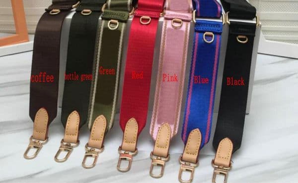 Fashion 7 colors handbag shoulder straps bags women crossbody bag canvas Bag Parts strap pink blak green blue M10231