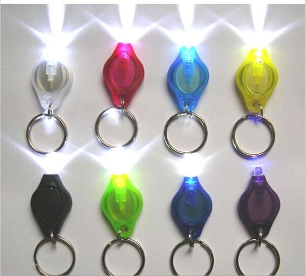 white light 20000mcd LED Flashlight White Torch Key Chains Ring Keyrings kids toys for Christmas gift