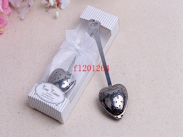 50pcs/lot Fedex DHL Shipping Free Stainless Steel Heart Shape TeaTime Tea Infuser Tea party Favors Wedding Favor Souvenir