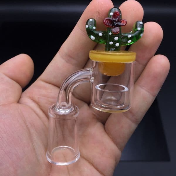 Thermal banger with Hard bottom thermal Core Reactor Quartz Banger Inner Bowl with Cactus UFO Carb Cap for Glass Bongs Oil Rig